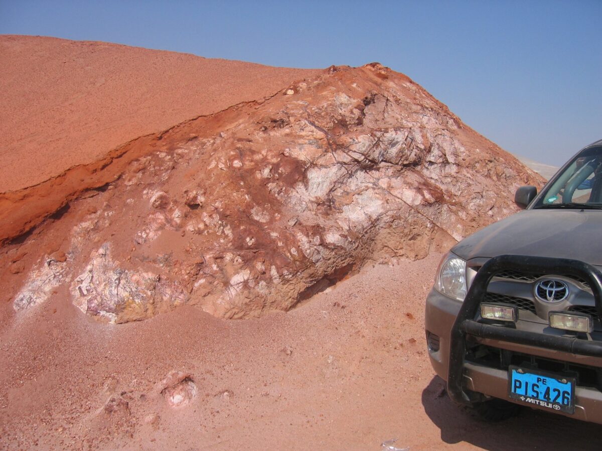 Exposed Rock At An Alteration Zone At The Arikepay Project.